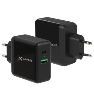 Ladegerät XLayer USB QC3.0 + 5V/2.4A Netzteil Black