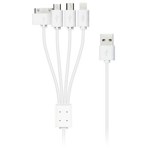 Kabel XLayer Octopus 4-IN-1 Multi-USB-Ladekabel 0.38 m White