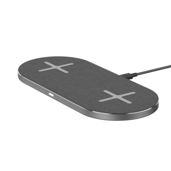 Ladegerät XLayer Wireless Pad 10W Double Qi-zertifiziert Space Grey Smartphones/Tablets