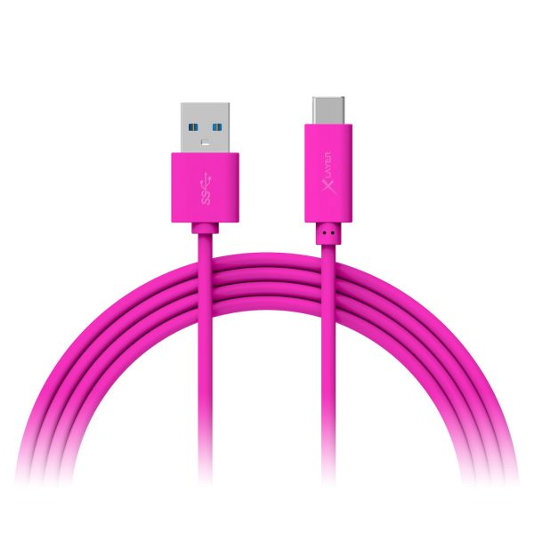 Kabel XLayer Colour Line Typ C auf USB Typ A 3.0 1 m Pink