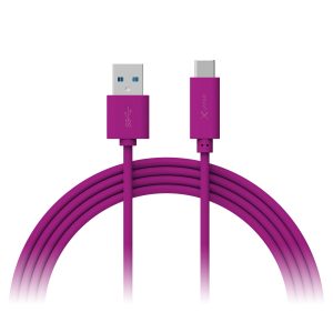 Kabel XLayer Colour Line Typ C auf USB Typ A 3.0 1 m Purple