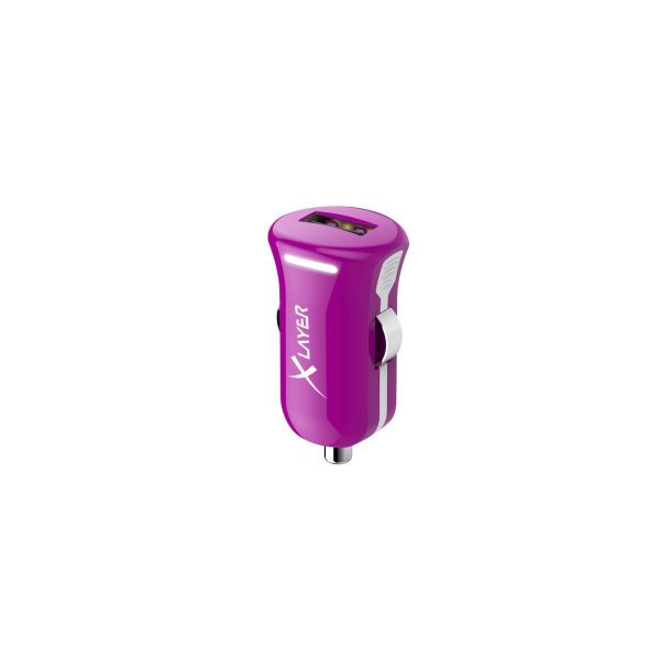 Kfz-Ladegerät XLayer Colour Line USB Adapter 2.4A Purple