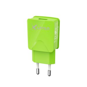 Ladegerät XLayer Colour Line USB Netzteil 2.1A Green