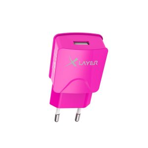 Ladegerät XLayer Colour Line USB Netzteil 2.1A Pink