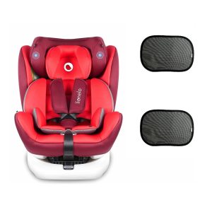 Lionelo Bastiaan rot + Sonnenschutz Auto Kindersitz mit Isofix Baby Autositz