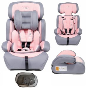 Blij´r Ivo pink/grey Autositz mit Wumbi Sonnenschutz