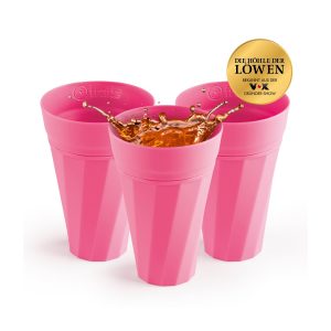 frats Trinkbecher selbstkühlend 3er-Set versch. Farben - pink