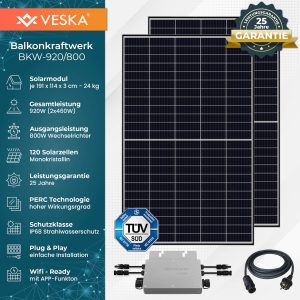 Balkonkraftwerk 920 W / 800 W Photovoltaik Solaranlage Steckerfertig WIFI Smarte Mini-PV Anlage 800 Watt