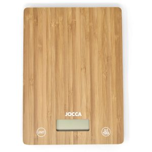Jocca digitale Küchenwaage aus Bambus mit LCD Display und Tragkraft bis 5kg