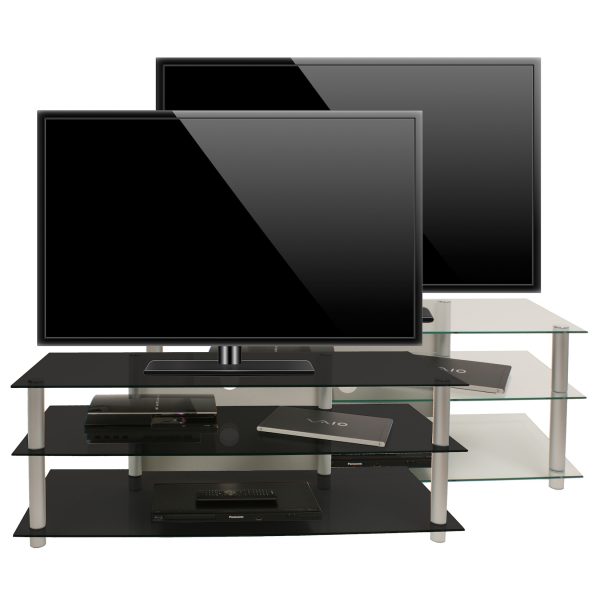 VCM TV Möbel Sideboard Fernsehschrank Rack Fernseh Board Alu Glas Tisch Zumbo