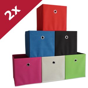 VCM 2er Set Faltbox Klappbox Stoff Kiste Faltschachtel Regalbox Aufbewahrung Boxas