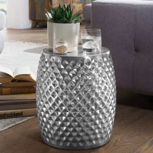 FineBuy Beistelltisch Wohnzimmertisch Alu Tisch Ablagetisch Couchtisch