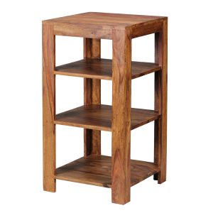 FineBuy Sheesham Massivholz Bücherregal 3 Böden Stand Regal 44x44x83 cm Neu