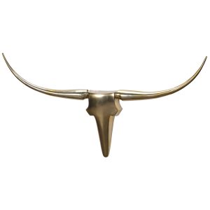 FineBuy Deko Geweih Bull "L" Aluminium Deisgn Hörner 125 cm Wanddekoration Neu