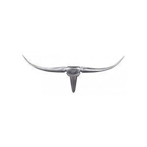 FineBuy Bull Geweih S Wanddekoration 74cm breit Alu Aluminium silber Wandgeweih