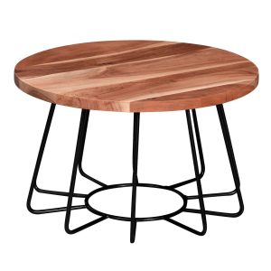 FineBuy Couchtisch 60 cm Wohnzimmertisch Rund Massivholz Sofatisch Tisch Holz