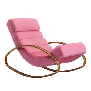 FineBuy Relaxliege Samt 110 kg Relaxsessel Lounge Liege Design Schwingliege