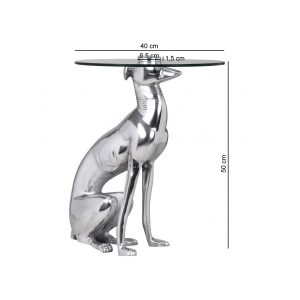 FineBuy Design Skulptur Deko Beistelltisch Figur aus Aluminium Farbe Silber NEU