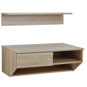 Wandregal FineBuy Hängeschrank mit Schweberegal Sonoma Eiche 75 cm Flur Regal