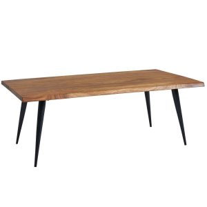 Couchtisch FineBuy Holz Massiv Sofatisch Wohnzimmertisch Tisch Baumkante Modern