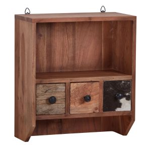 Küchenregal FineBuy Holz Massiv 45x50x20 cm Wandregal Hängeregal Regal Hängend