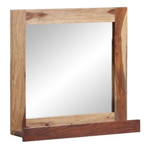 Badezimmerspiegel FineBuy Wandspiegel Holz 70x68x17 cm Badspiegel Spiegel Bad