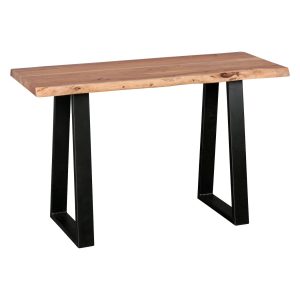 Massiver Konsolentisch GAYA 120 x 45cm Schreibtisch Baumkante Tisch Massiv Holz