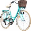 Galano Valencia Damenfahrrad 28 Zoll retro Hollandrad Damen 150 - 175 cm Tiefeinsteiger Fahrrad Stadtrad mit 6 Gängen und V-Brakes