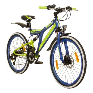 Galano Adrenalin DS Mountainbike Fully ab 135 cm Jungen Mädchen 24 Zoll Jugendfahrrad MTB mit 21 Gängen und Scheibenbremsen StVZO