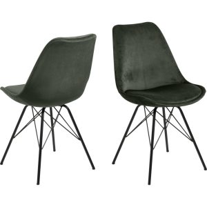 2x Esszimmerstuhl Erin Küchenstuhl Stuhl Set Stühle Polsterstuhl grün schwarz
