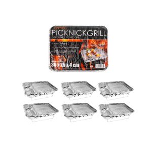 LEX Einweggrill Instantgrill Picknickgrill 6 Stück