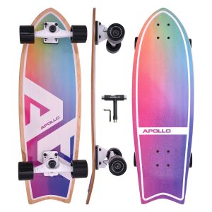 Apollo Midi Longboard Surfskate Pro Rainbow