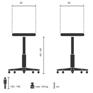 Arbeitsstuhl Arbeitshocker WORK MF Stoff ohne Armlehnen hjh OFFICE