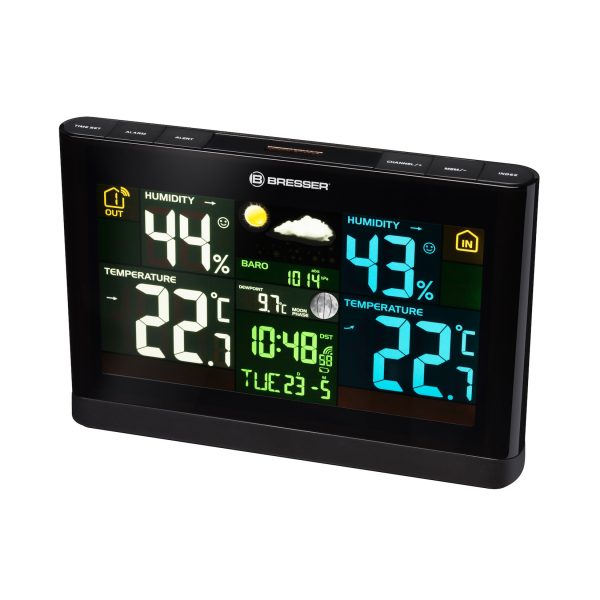 BRESSER Funkwetterstation Meteo THBM Colour Farbe: grau