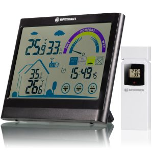 BRESSER VentAir Thermo-/ Hygrometer mit Touchscreenfunktion und Lüftungsempfehlung