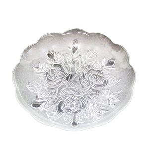 neuetischkultur Teller aus Glas Rosen-Ornamente