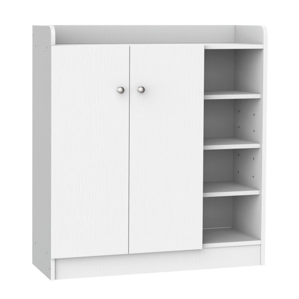 HOMCOM Schuhschrank mit Regal weiß 83 x 30 x 90 cm (LxBxH)   Allzweckschrank Kommode Highboard Schuhregal