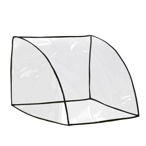 PawHut Regenschutz für Fahrradanhänger transparent ca. 74 x 65 x 20/54 cm (LxBxH vorne/hinten)   Regenüberzug Anhängerabdeckung Schutzplane