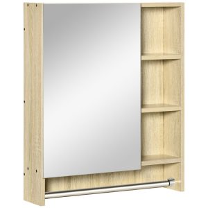 kleankin Spiegelkabinett mit Soft-Close-Funktion weiß 60L x 15B x 70H cm   hängeschrank bad  badezimmer spiegelschrank  badschrank  hängeschrank