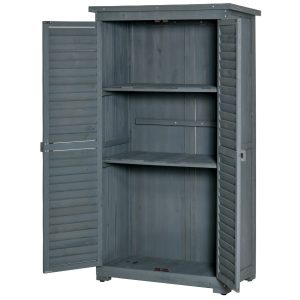 Outsunny Gartenschrank mit Lamellentüren 87 x 46