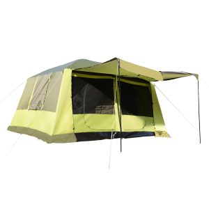 Outsunny Familienzelt für 4-8 Personen gelbgrün 410 x 310 x 225 cm (LxBxH)   Campingzelt Kuppelzelt Schlafkabine Vorzelt