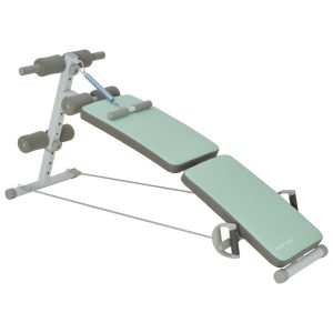 SPORTNOW Sit-up-Bank im Klappdesign grün 51L x 137B x 50-66H cm   zusammenklappbare sit-up-bank bautrainer für büro trainingsraum