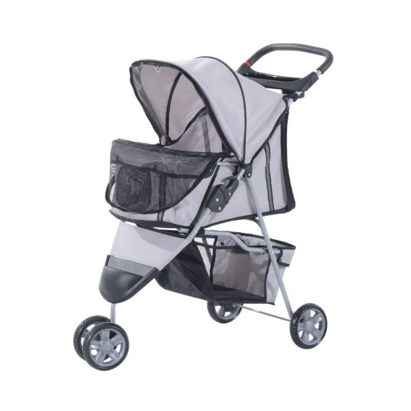 PawHut Hundebuggy mit Netzgitter 75 x 45 x 97 cm (LxBxH)   Hundewagen Hunde Stroller Pet 3 Rollen Buggy