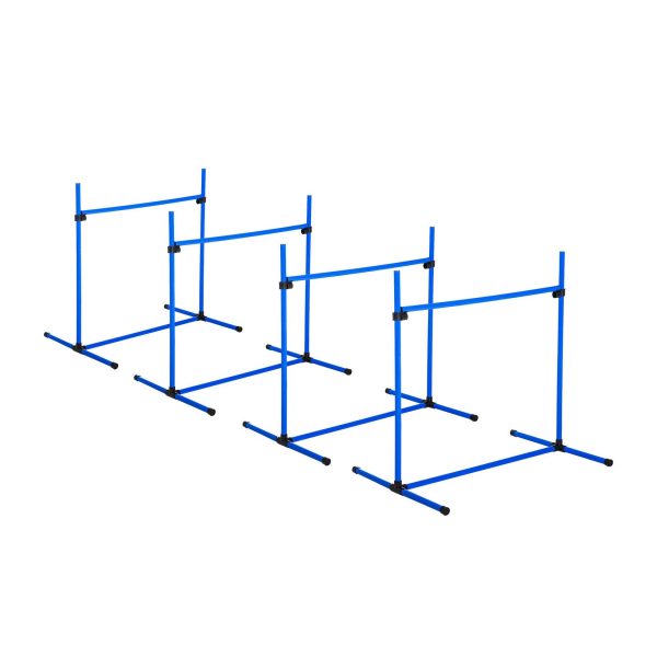 PawHut Agility Hürdenset als 4er Set blau 95 x 65 x 95 cm (LxBxH)   Hundetraining Hundesport Übungsset Hürdenlauf