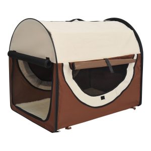 PawHut Hundetransportbox in Größe L L: 70 x 51 x 59 cm (LxBxH)   Hundebox Transportbox faltbar Hundetransportbox