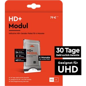 HD+ Modul mit HD+ Smartcard für 6 Monate (24 private HD- & 2 UHD-Sender