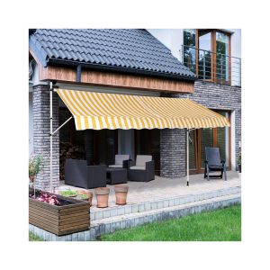 Strattore Klemmmarkise 350 x 120 cm - Gelb/Weiß Balkonmarkise Sonnenschutz