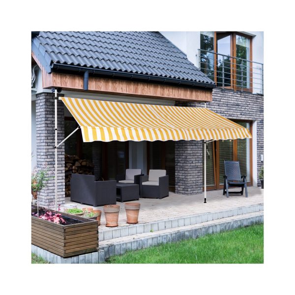 Strattore Klemmmarkise 350 x 120 cm - Gelb/Weiß Balkonmarkise Sonnenschutz