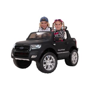 Kinder-Elektroauto Ford Ranger Wildtrak Allrad Lizenziert für 2 Personen (Matt Schwarz lackiert)
