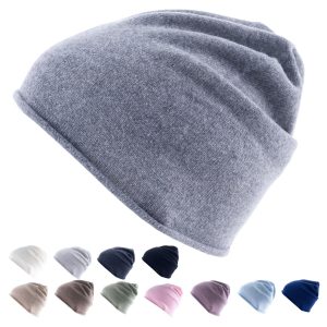 GOLDEN GOAT Strickmütze Arley Beanie Unisex Winter Mütze 100% Kaschmir Wolle Farbe: dove grey